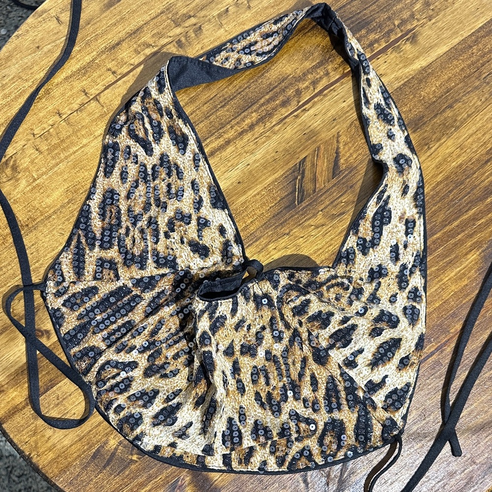 Shein Animal Print Sequin Shoulder Bag